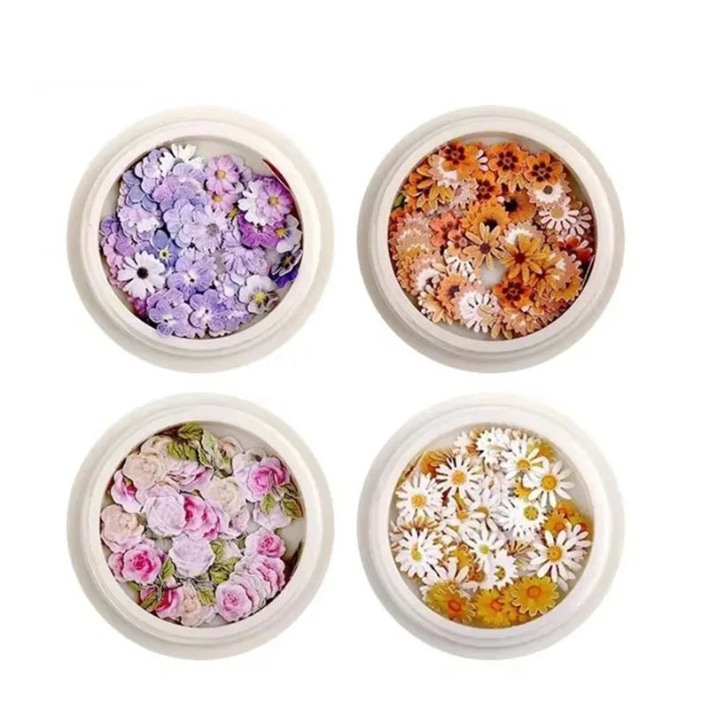 1/3/4Pcs Mixed-color Dried Flowers Resin Craft Dry Flowers Nail Art Decoration Natural Ultra-thin Mini Nail Flowers Oasis Select 01-04-06-08