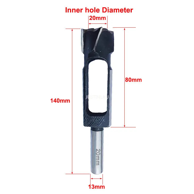 JUSTINLAU Straight And Round Wood Plug Hole Cutter Plug Cutting Drill Take Steel Knife Log Tenon Cork Woodworking Drilling Tools Oasis Select 20mm
