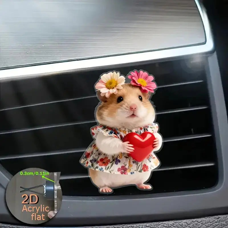 Acrylic Car Vent Clip Aromatherapy Air Freshener Holder 2D Decorative