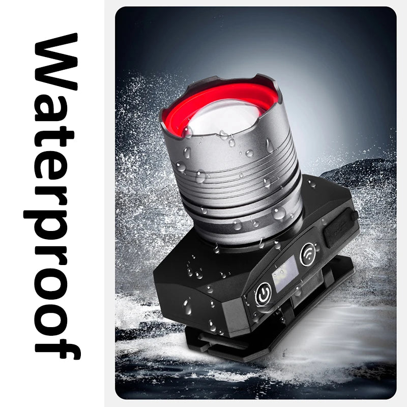 Multifunctional LED Headlamp with Red/White/UV Light 3 Light Source Induction Headlight USB Rechargeable Head Lamp New Arrival Oasis Select