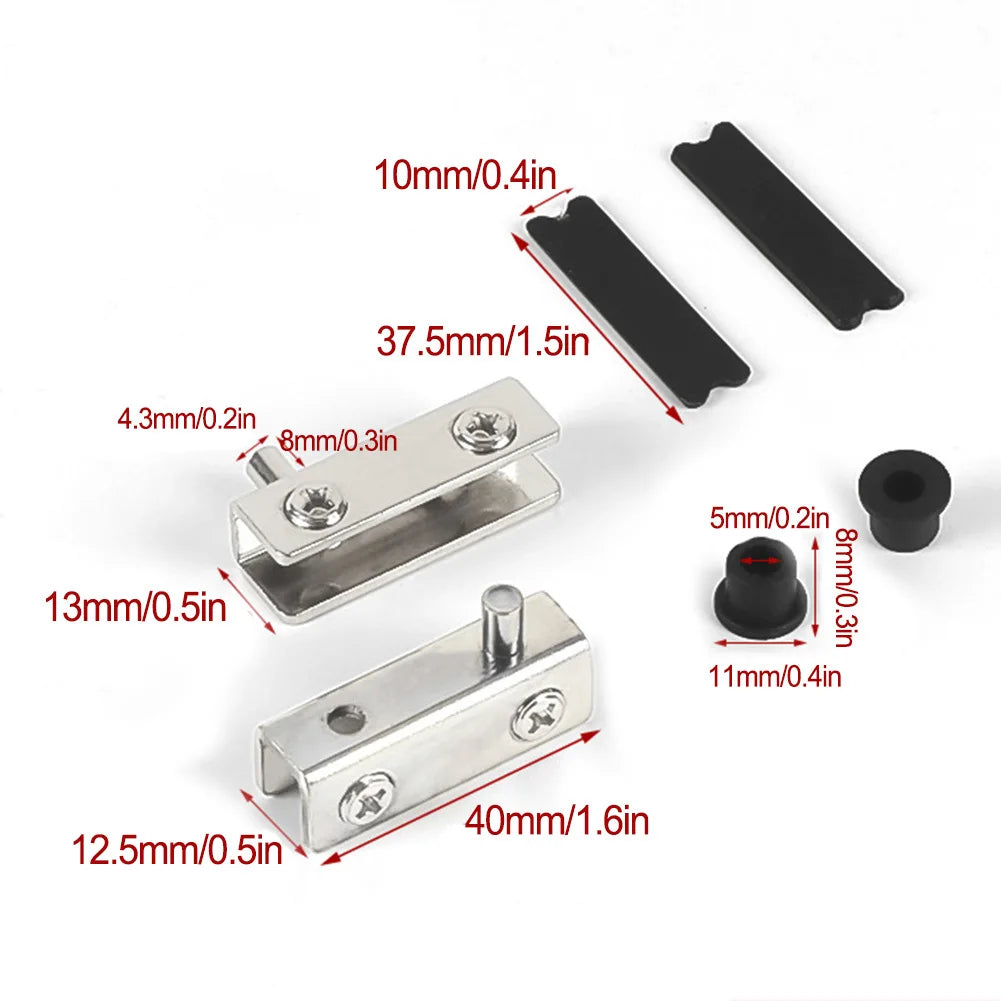 Glass Door Pivot Hinges – No-Drill Stainless Steel Clamps 2-Pack Glass Door Hinges Oasis Select