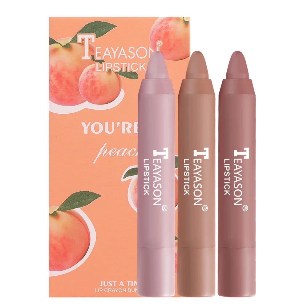 TEAYASON Matte Lipstick Set 3-Piece Waterproof Velvet Nude & Red