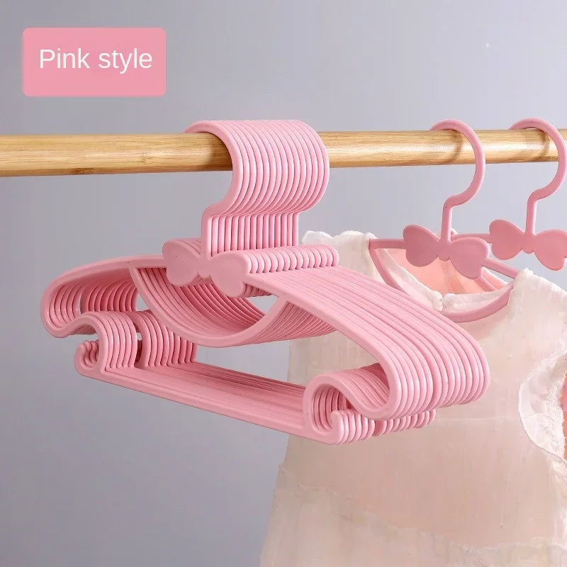 10-50PCS Kids Hangers Baby Clothes Hangers for Drying Child Hanger with Bow Design for Home Use Dry Wet Two Use Oasis Select Pink 30PCS