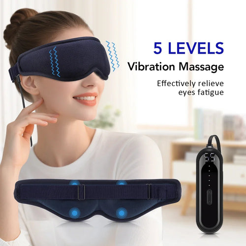 3D Electric Steam Eye Mask – Heat & Vibration Massage Electric Eye Massager Oasis Select