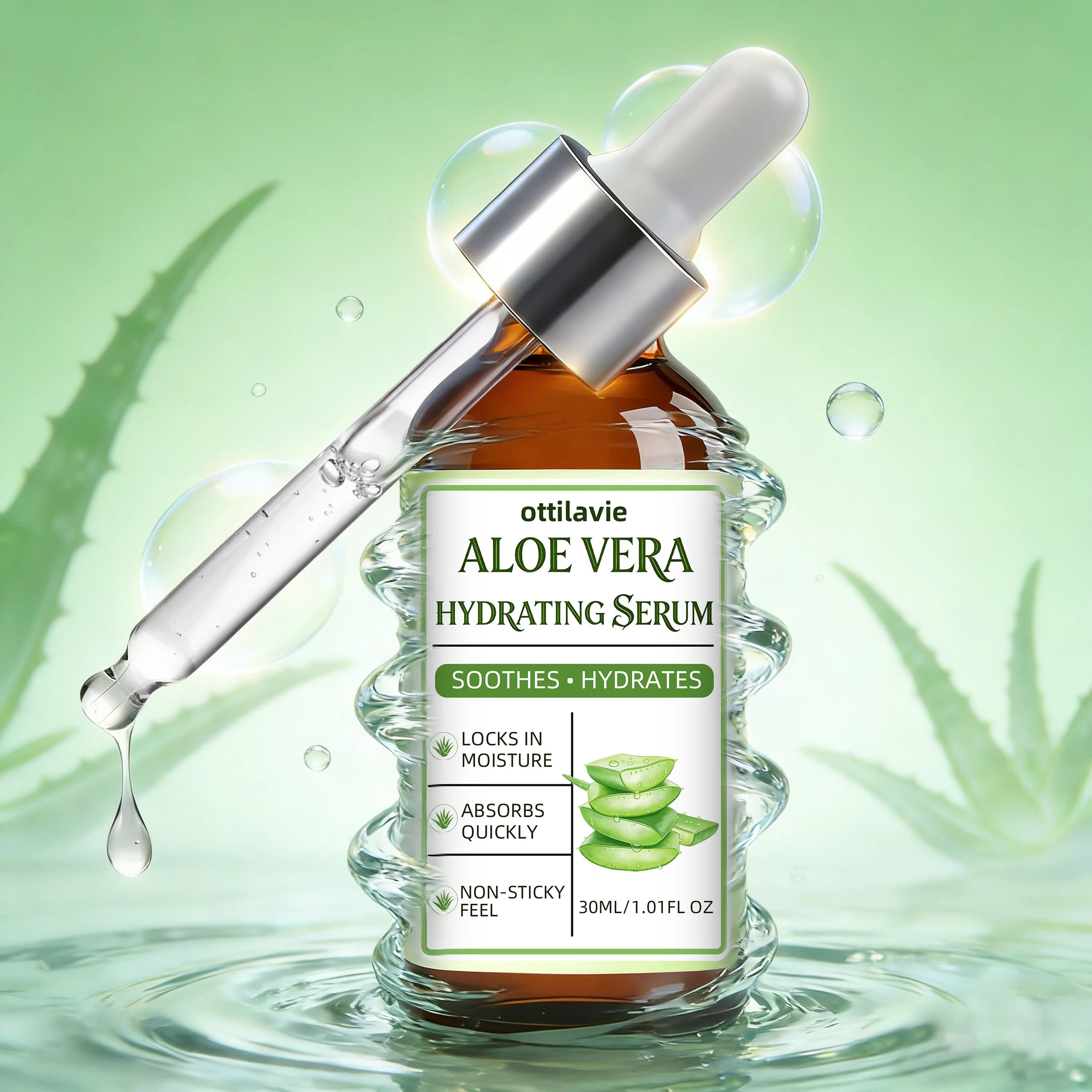 Ottilavie Aloe Vera Hydrating Face Serum – All Skin Types Hydrating Face Serum Oasis Select