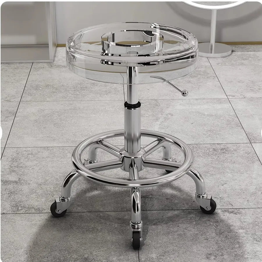 Stainless steel beauty stool pulley stool lifting large work stool hair and nail stool hair cutting chair swivel chair Oasis Select 1