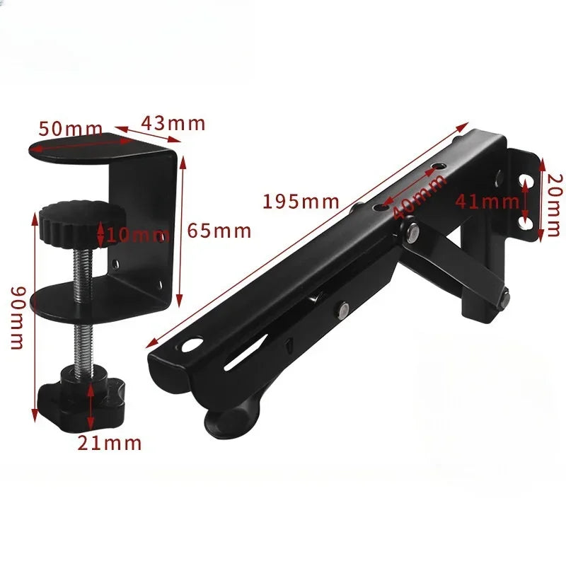 2PCS L-shaped Foldable Desktop Bracket Heavy-duty Punch-free Space-saving Desktop Extension Plate Rack Hardware Accessories Oasis Select