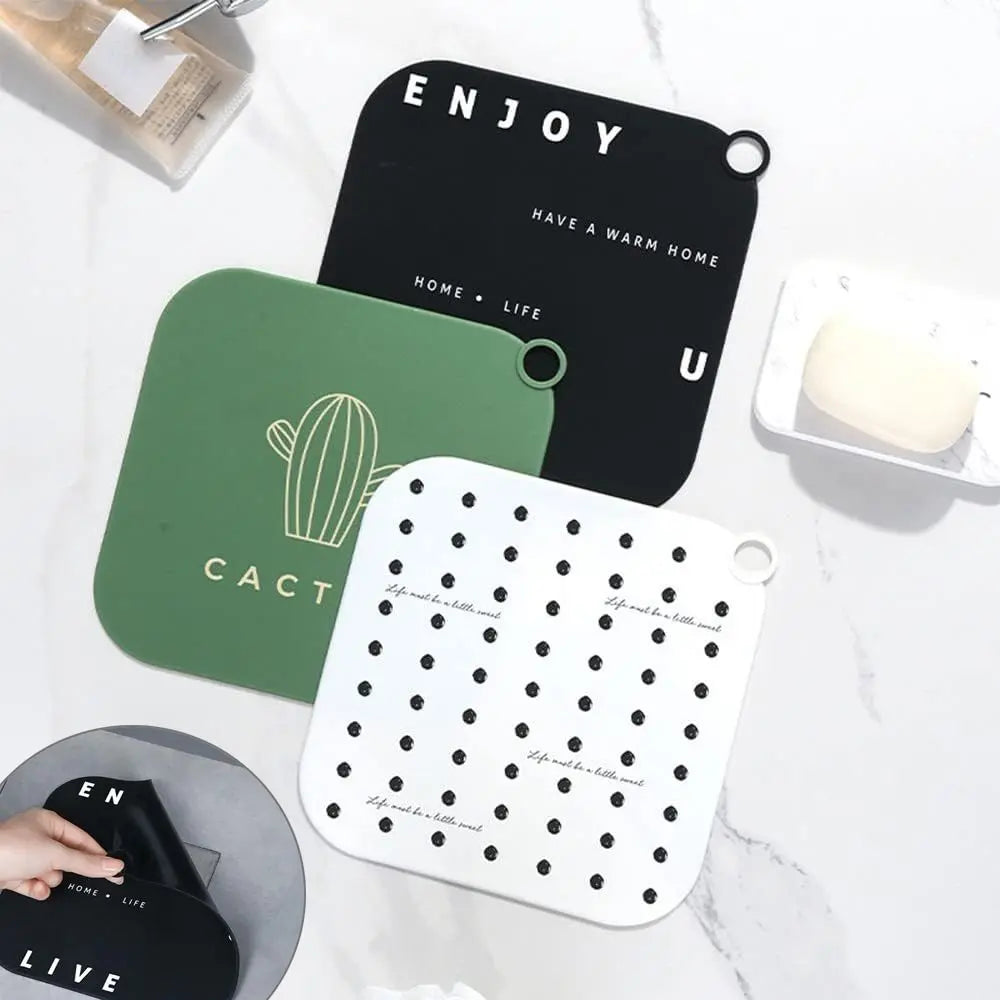 Silicone Hair Catcher Shower Drain Covers Square Shape Easy to Clean Square Bathtub Hair Stopper Washable Soft Oasis Select