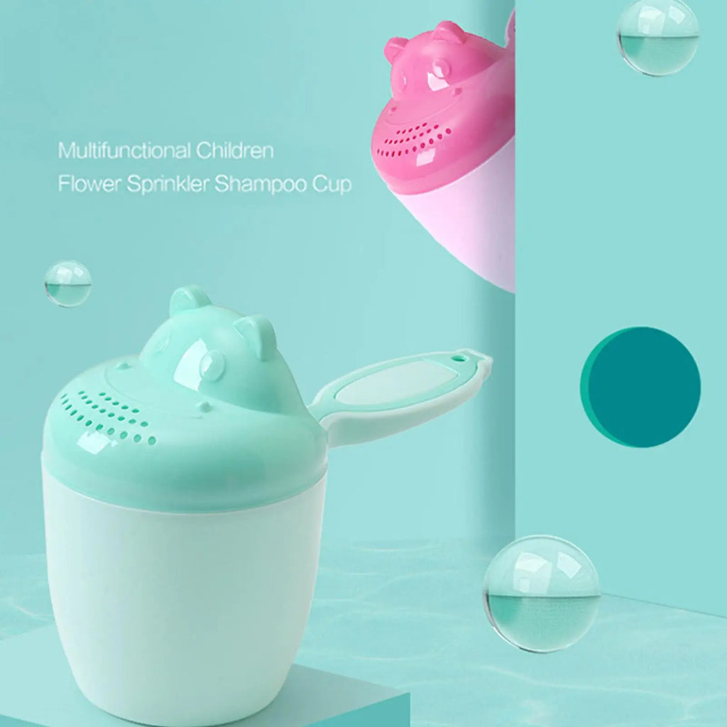 Cute Cartoon Baby Bath Caps Toddle Shampoo Cup Children Bathing Bailer Baby Shower Spoons Child Washing Hair Cup Kids Bath Tool Oasis Select