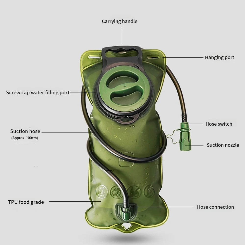 Water Bladder Hydration Backpack 2L Large Capacity EVA Water Bags Reservoir For Running Cycling Hydration Water Storage Bag Oasis Select