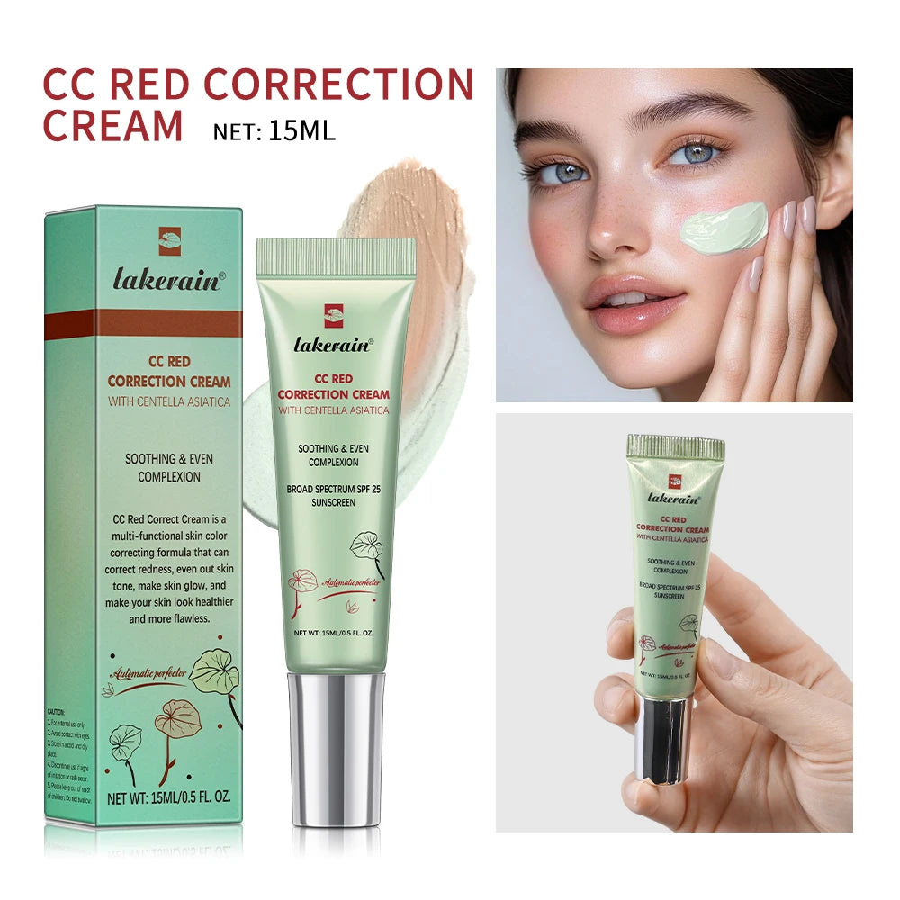 Correcting CC Cream Foundation Moisturizing Waterproof Even Skin Tone Base Makeup Lasting Conceal Pores CC Cream Primer Cosmetic Oasis Select 3 Green