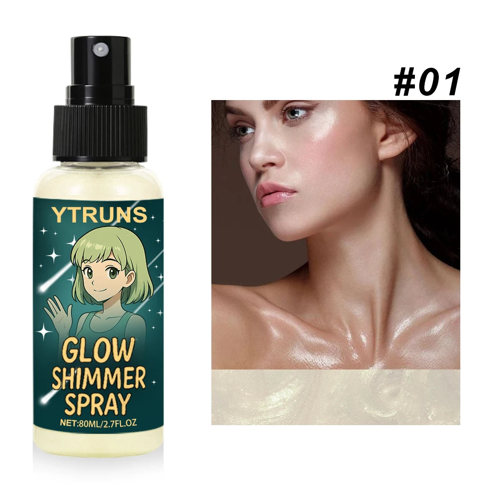 Glow Shimmer Spray for Face, Body & Hair – Glitter Highlight Mist