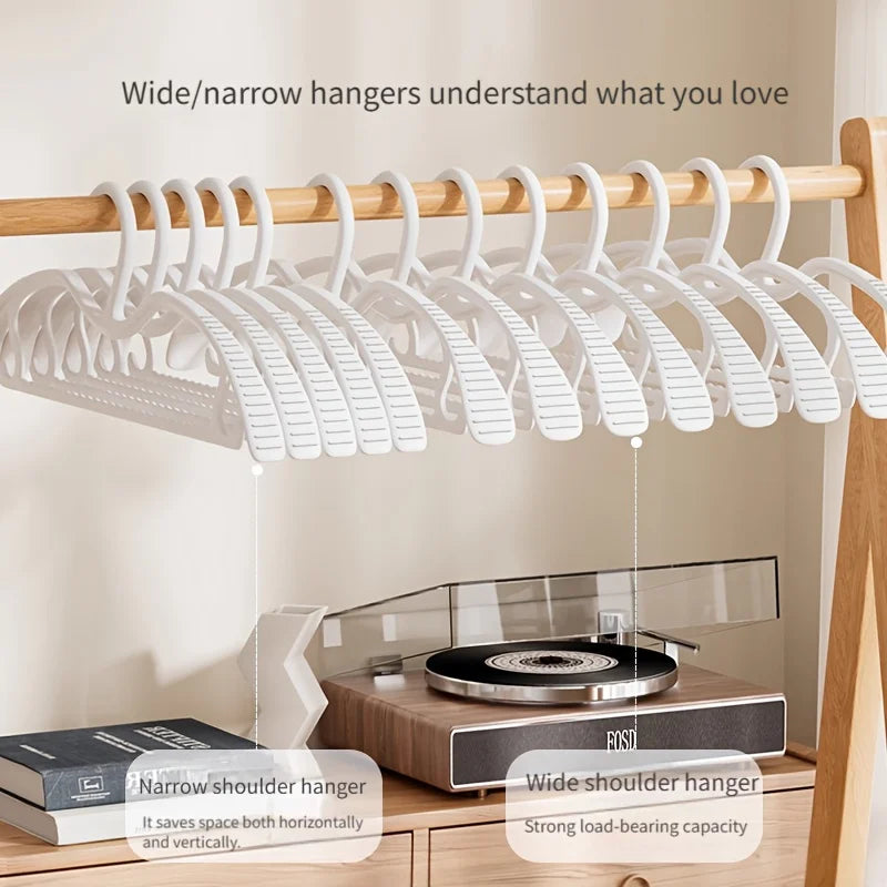 5/15/25/35pcs Wide Shoulder Hangers, Short Neck Non-Slip Mark-Free, Space Saving Closet Organizer for Home Dorm Wardrobe Oasis Select