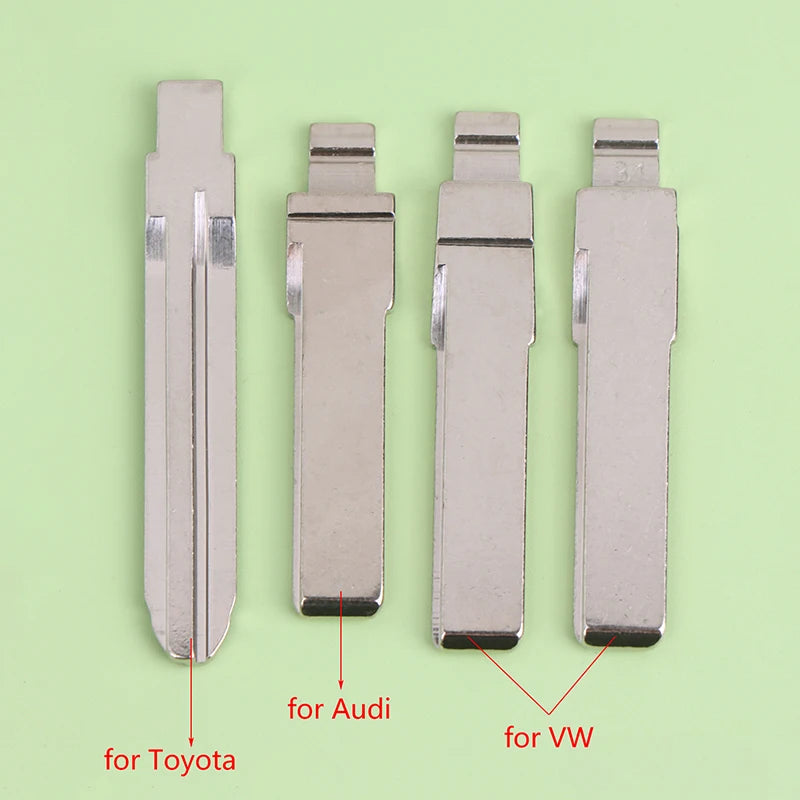 10Pcs 2# 31# 86# 89# Metal Uncut Blank Flip Remote Key Blade For VW Passat Bora Seat Skoda Audi For Keydiy KD Xhorse VVDI JMD Oasis Select