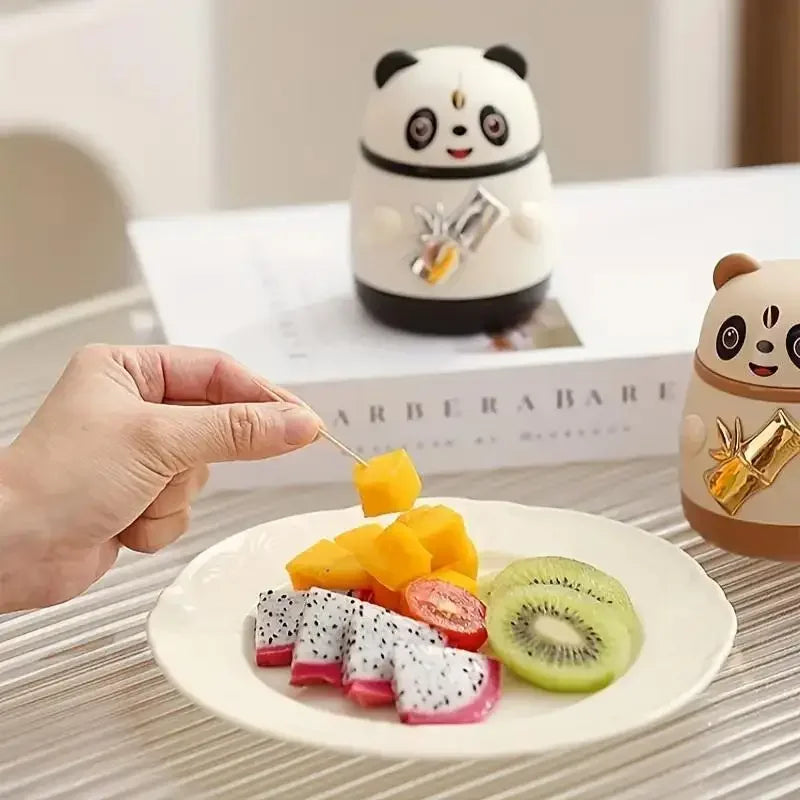 Cute Cartoon Panda Toothpick Holder Automatic Toothpick Box Push-type Toothpick Box Suitable For Home Bar Party Oasis Select
