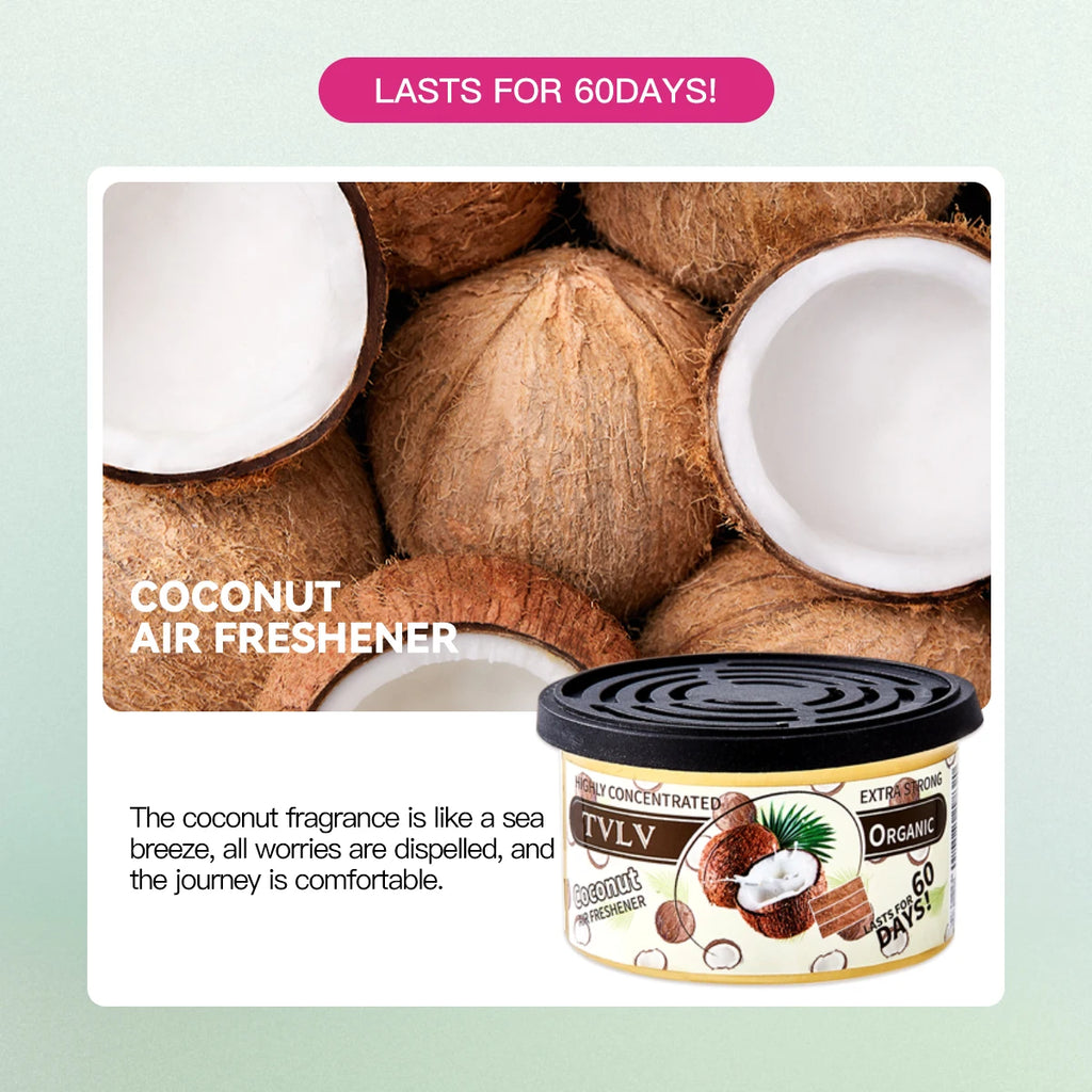 TVLV Solid Air Freshener – Car, Room & Bathroom Fragrance Solid Air Freshener Oasis Select 05 Coconut