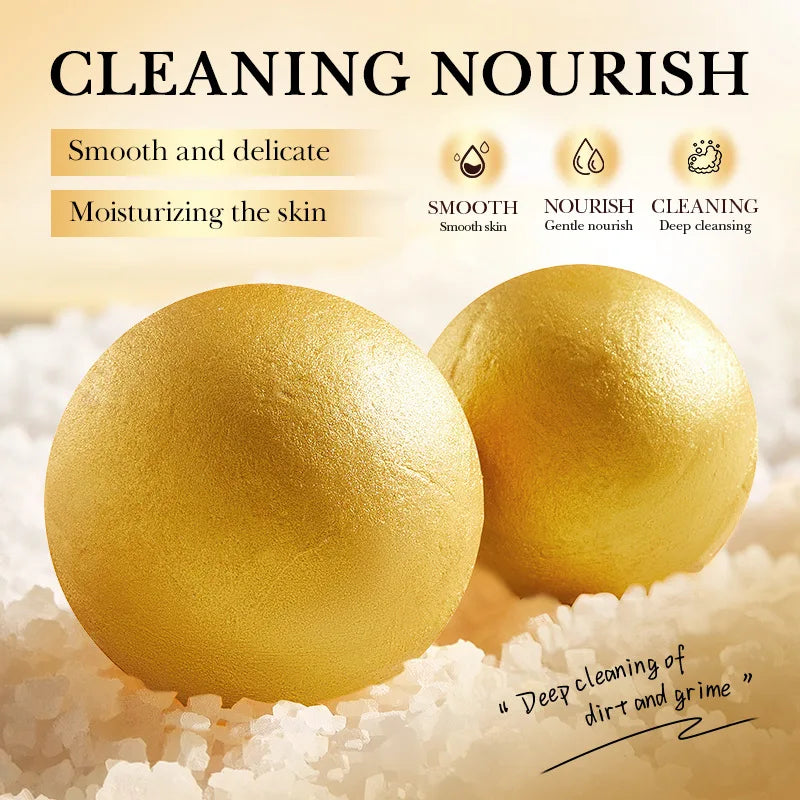 Gold Bath Salt Ball 100g – Deep Cleansing & Skin Softening
