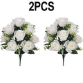 2Pcs 42cm Artificial Flowers Silk Cloth Fake Rose Flower For Wedding Decoration For Birthdays Holidays High-quality Oasis Select Meters white China Mainland