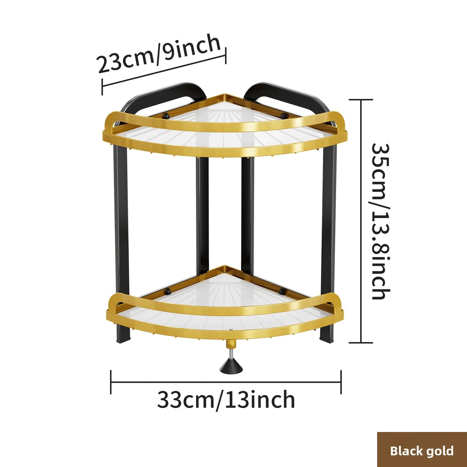 Kitchen Bathroom Shelf Countertop Corner Triangle Seasoning Rack Corner Corner Storage Rack Oasis Select Black gold