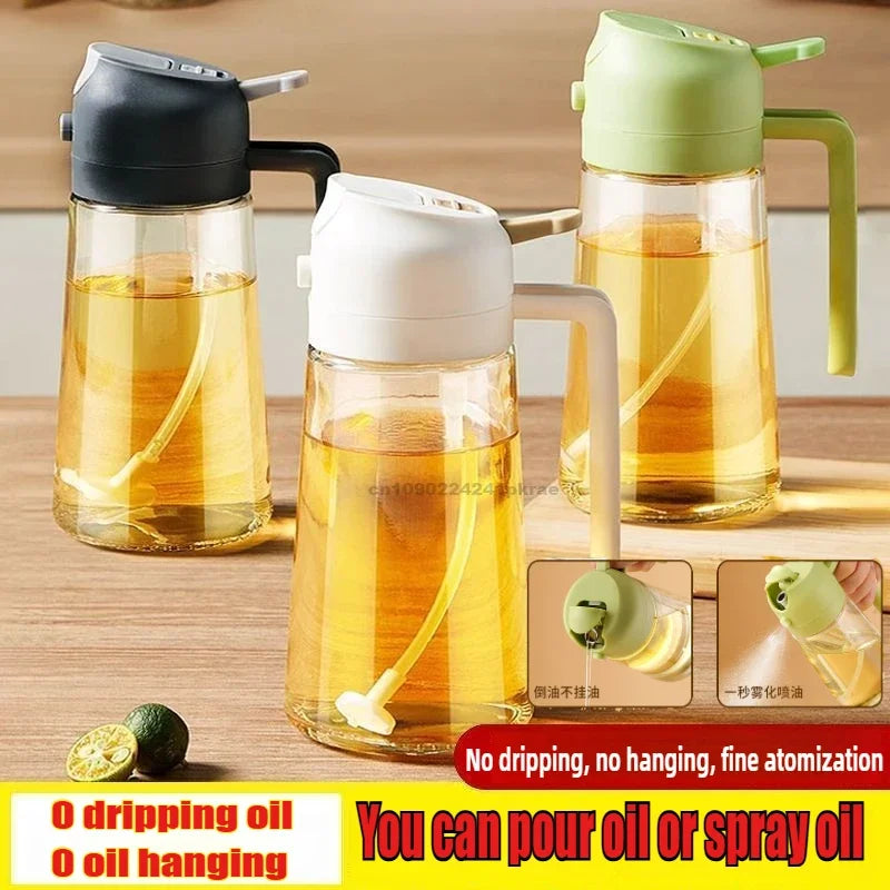 Olive Oil Spray Bottle for Oil Bottle Pouring for Cooking Oil Spices Camping Dispenser with Automatic Lid Spice Shaker Oasis Select