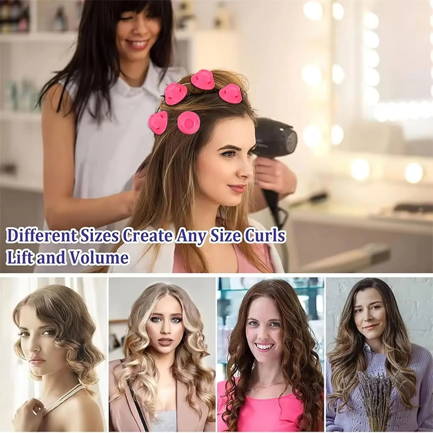 8/16 PCS Heatless Curls Overnight Mushroom-Shaped Hair Curlers Overnight Curlers for Sleep No-Damage DIY Wave Curl Set Oasis Select