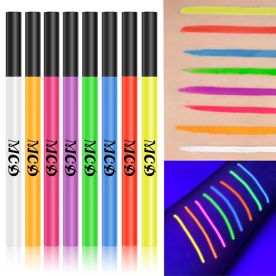 UV Neon Face & Body Paint Pen – 8 Colors, Waterproof