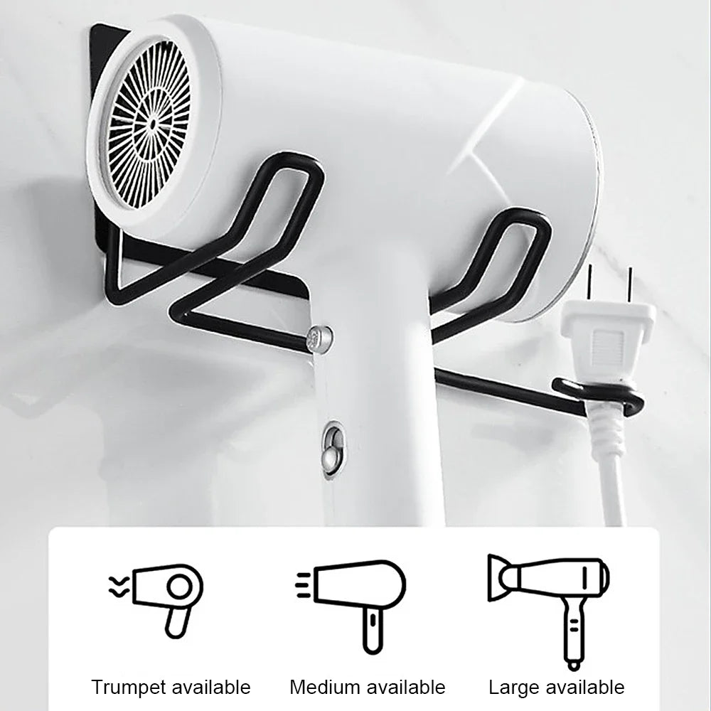 Wall Mounted Hair Dryer Holder – Stainless Steel Bathroom Rack Bathroom Storage Rack Oasis Select