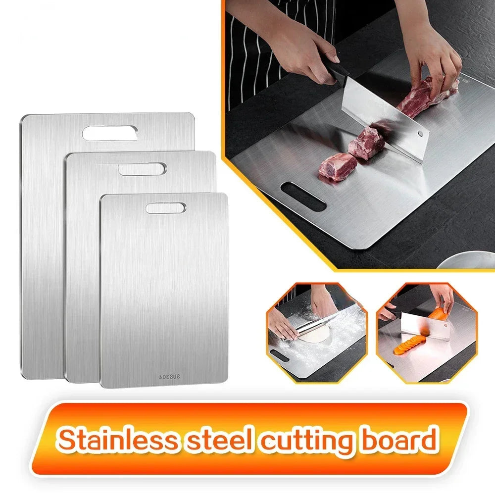 Stainless Steel Cutting Board - Heavy Duty Double-Sided Chopping Board for Meat, Vegetables, Dough Kneading & Kitchen Prep Oasis Select