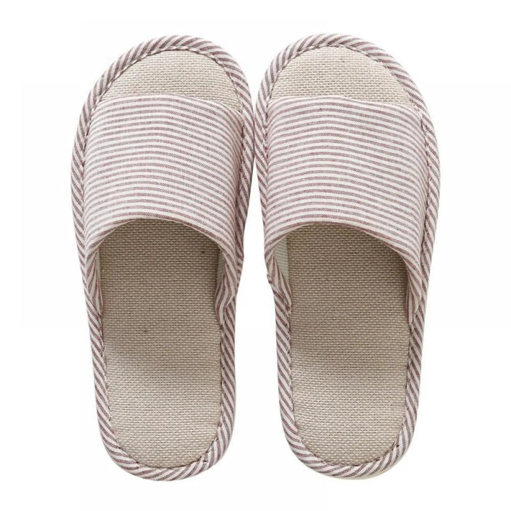 Linen Anti-Slip Indoor Slippers for Men & Women | Breathable Indoor House Slippers Oasis Select Red 37