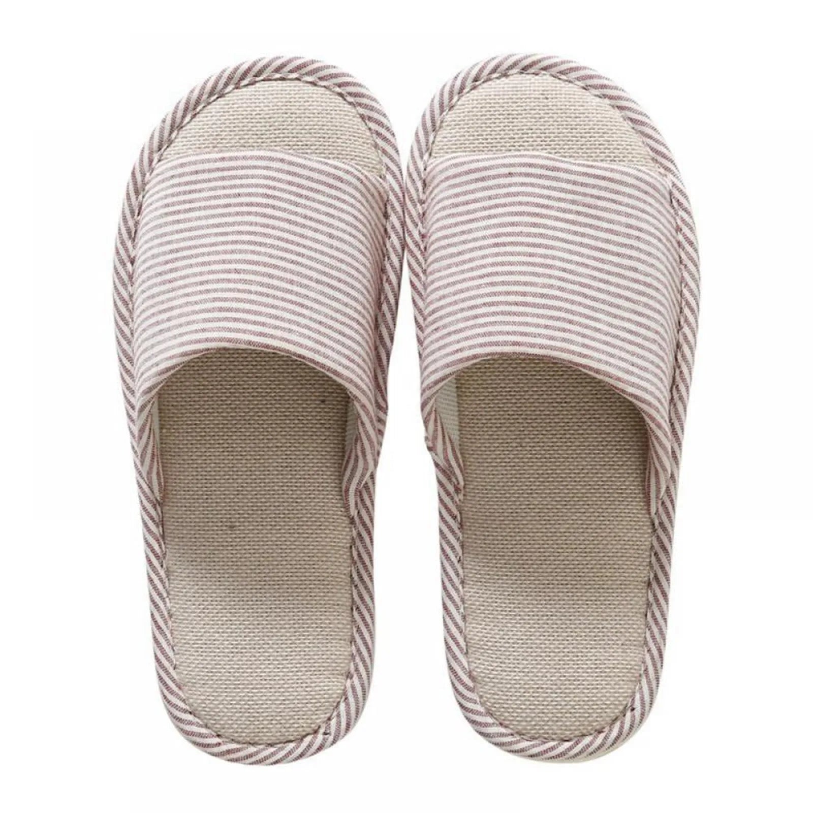 Linen Anti-Slip Indoor Slippers for Men & Women | Breathable Indoor House Slippers Oasis Select Red 37