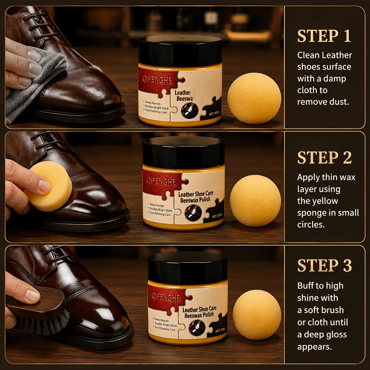 Beeswax Leather Shoe Polish 50ml – Shine, Condition & Protect