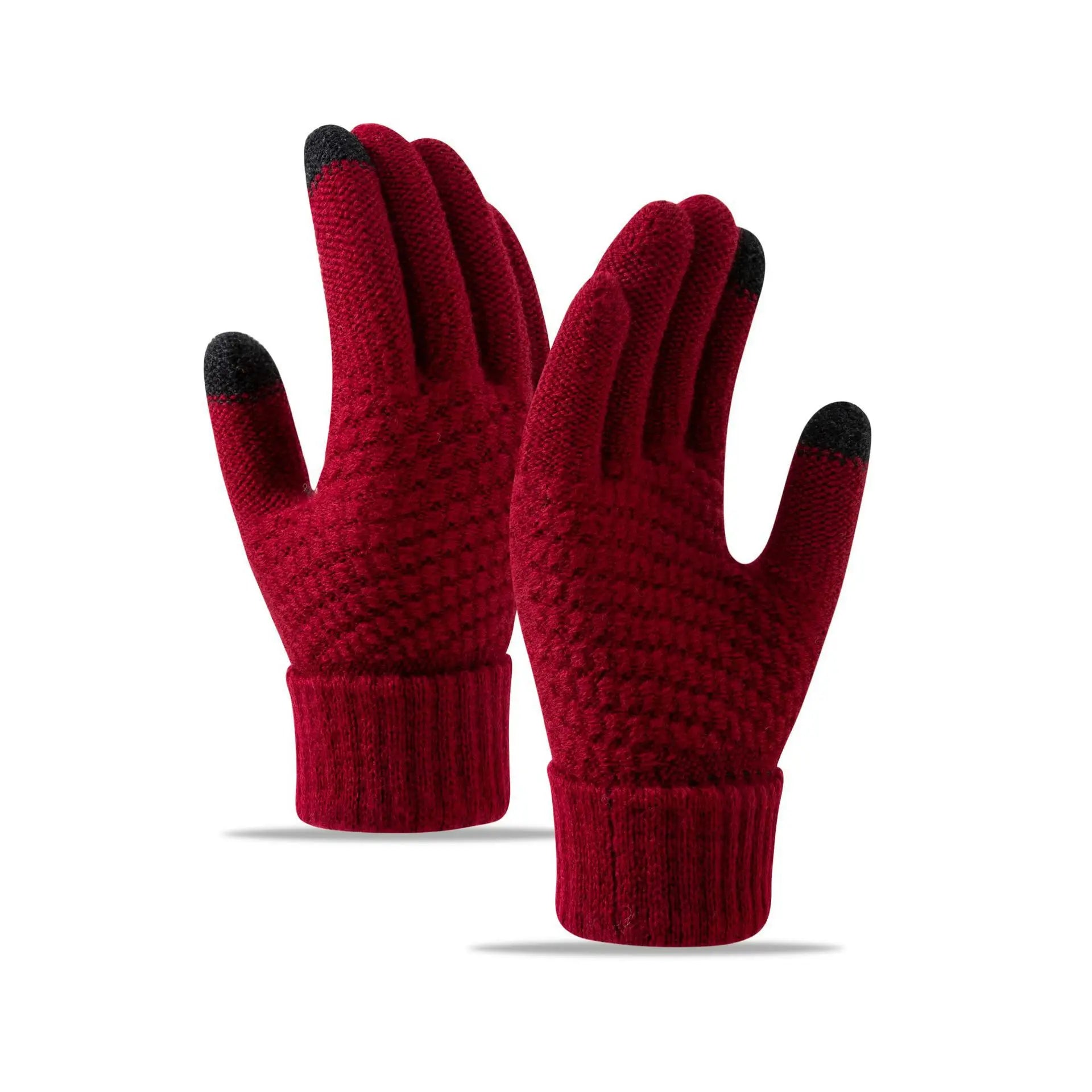 Knitted gloves, touch screen, cycling, skiing, fitness, warmth, autumn and winter outdoor sports trend Oasis Select 17