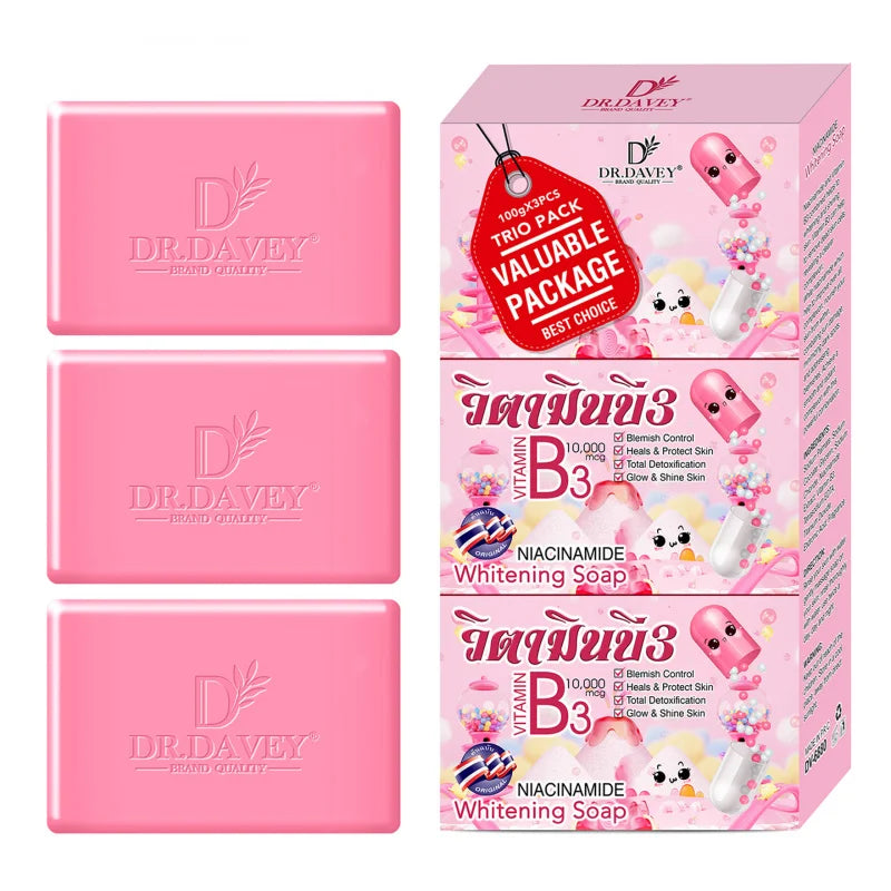 DR.DAVEY Vitamin B3 Handmade Soap 3-Pack – Cleanse & Moisturize