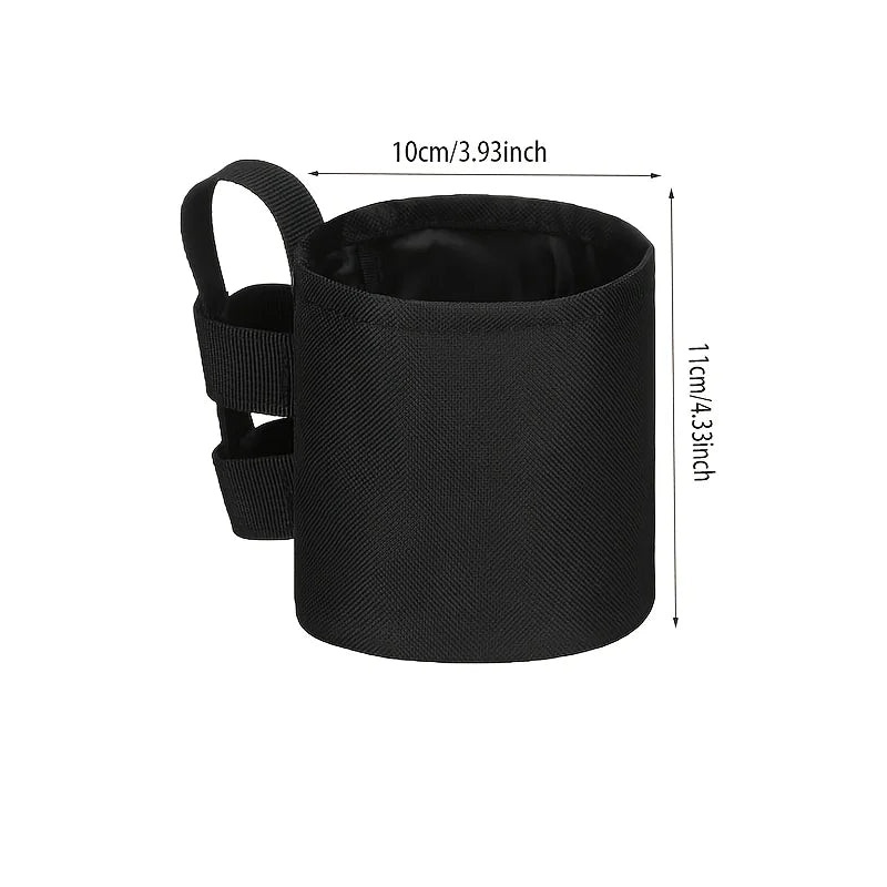 Portable Universal Water Bottle Holder Cup Sleeve for Travel, Outdoor, Beach, Camping,Swimming Pool,and Lounge Chair Use (Black) Oasis Select