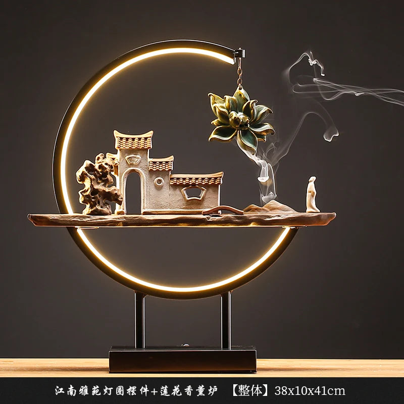 Chinese Zen retro simple ceramic hand aromatherapy reversion aromatherapy stove tea room living room decoration Oasis Select K