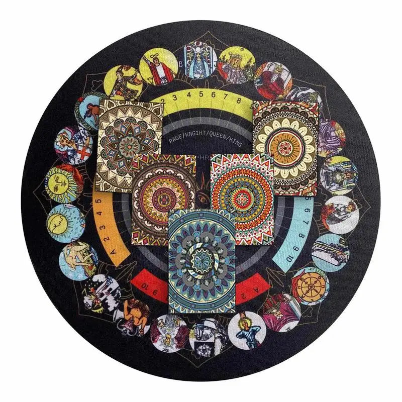 8.7in Divination Board Round Pendulum Mat Rubber Pendulum Divining Mat Altar Tarot Table Cloth For Spiritual Healing Balance Oasis Select