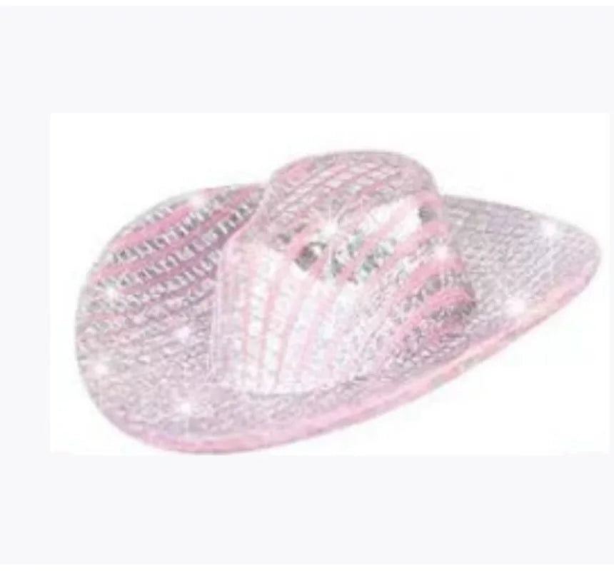 Neon Glitter Cowboy Hat Hair Clip Glowing 6.5cm Decoration Accessories Disco Party Rave Festival Accessories Oasis Select