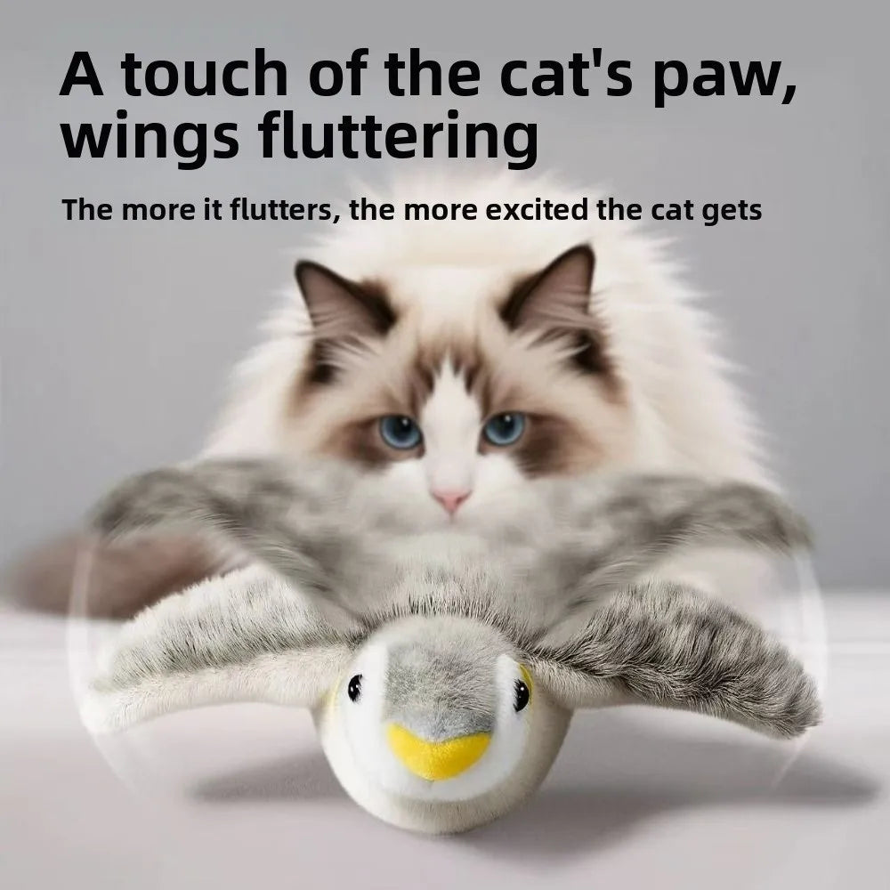 Electronic Flapping Bird Cat Toy USB Vivid Chirping Interactive Cat Hangable Touch-Activated Simulated Bird Cat Toy Oasis Select