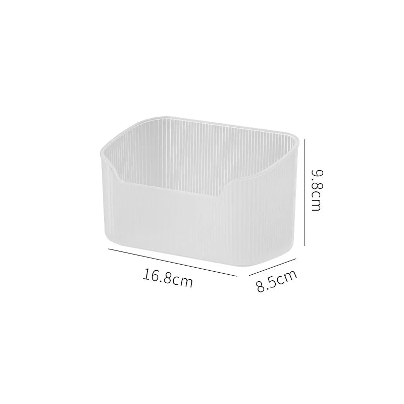 Desktop Cosmetics Storage Box Toiletries Cotton Swab Container Bathroom Accessories Brushes Makeup Organizer Case Lipsticks Box Oasis Select Transparent-LARGE