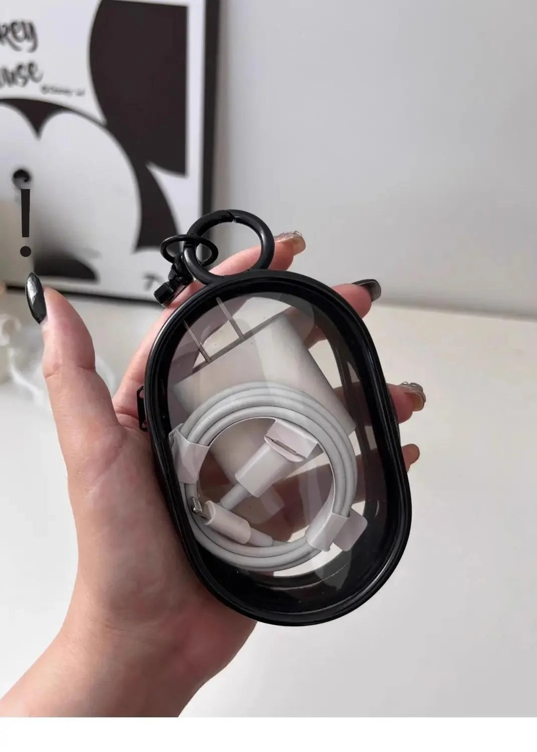 Mini Clear Zipper Storage Bag – Cable & Earphone Organizer