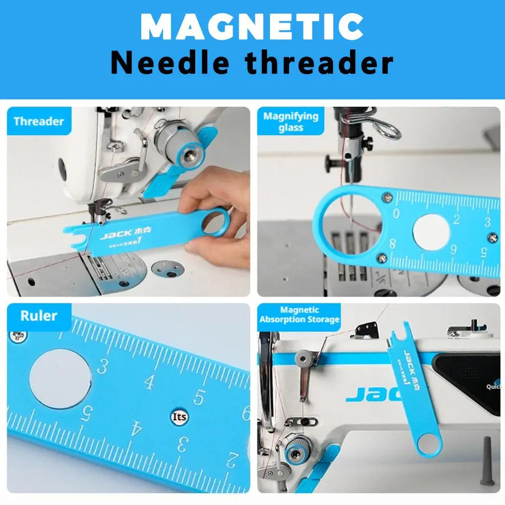 Needle Threader with Magnifier, Ruler & Magnetic Back | Sewing