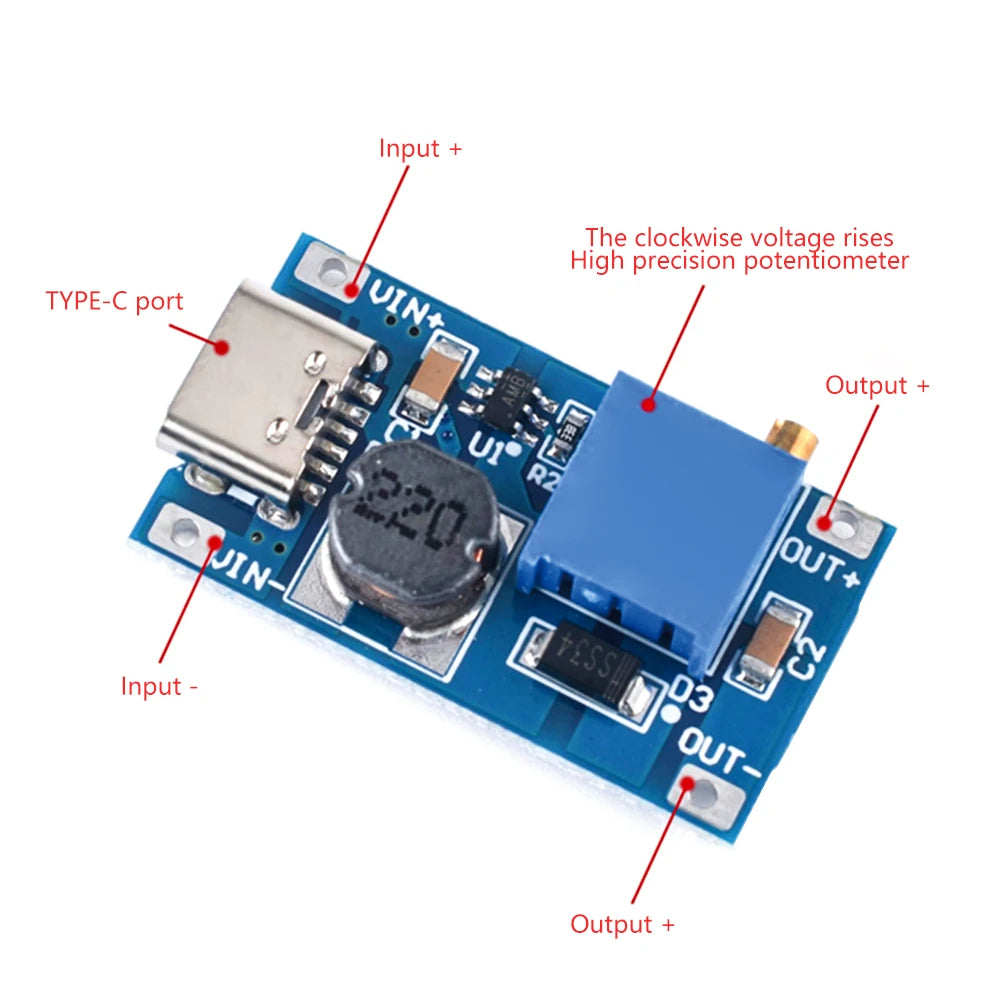 DC-DC MT3608 Boost Converter MAX 2A Step Up Micro USB Voltage Regulator Board 2V-24V to 5V 9V 12V 28V Power Supply Module Oasis Select