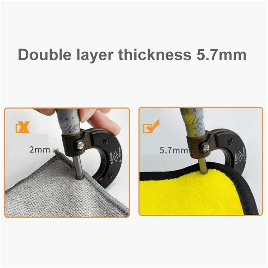 1/2/6pcs Microfiber Cleaning Towel Thicken Soft Drying Cloth Car Body Washing Towels Double Layer Clean Rags Car Accessories Oasis Select