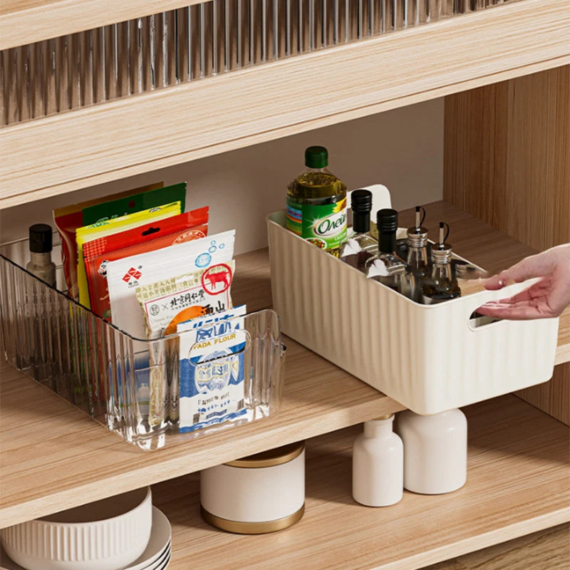 Storage Box With Partitions Refrigerator Organizer Bin Plastic Food Storage Organizer Tapes, Books, Seasoning Bags Storage Boxes Oasis Select