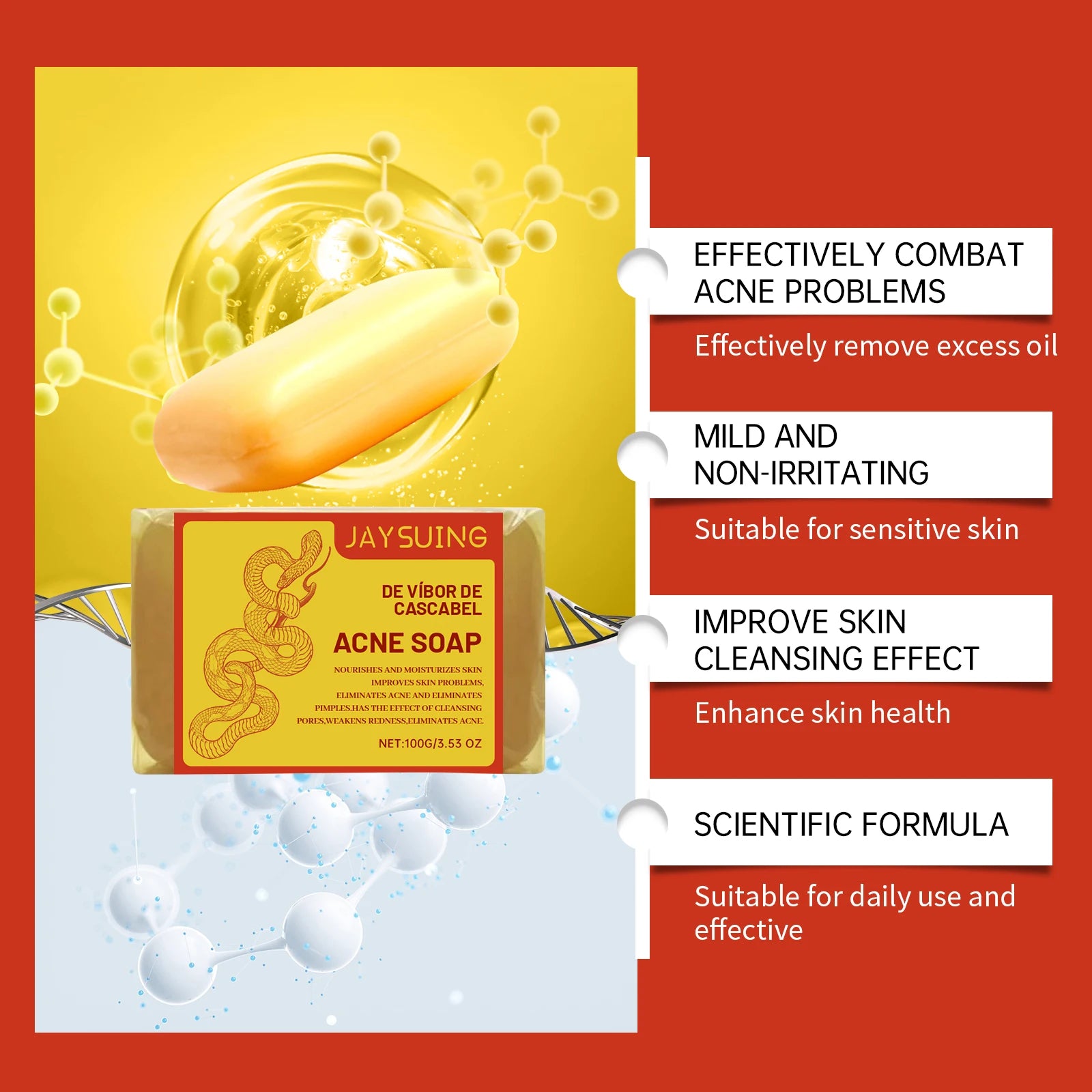 Jaysuing Acne Treatment Soap – Oil Control & Skin Lightening 100g Acne Cleansing Soap Oasis Select