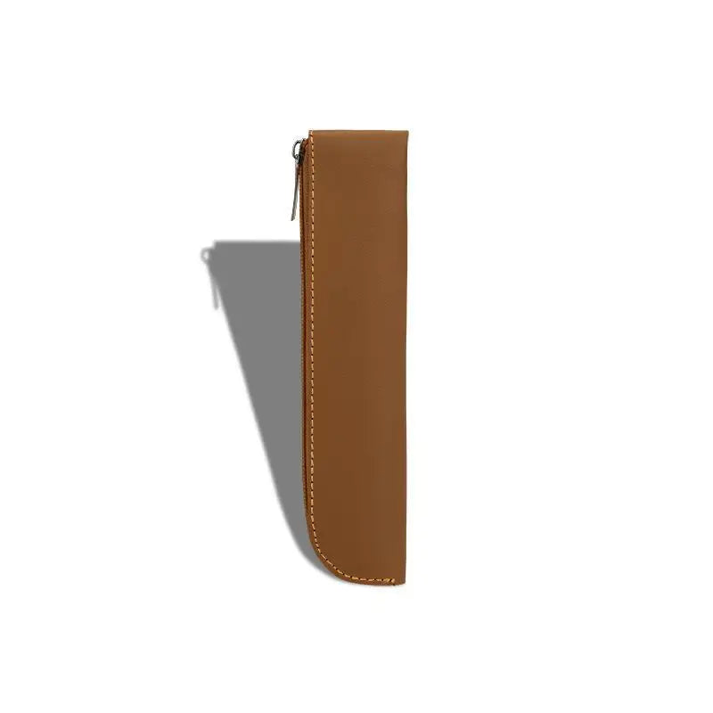 Slim PU Leather Pencil Case With Large Capacity Smooth Zipper Perfect For Students School Office Daily Use Oasis Select one size A2