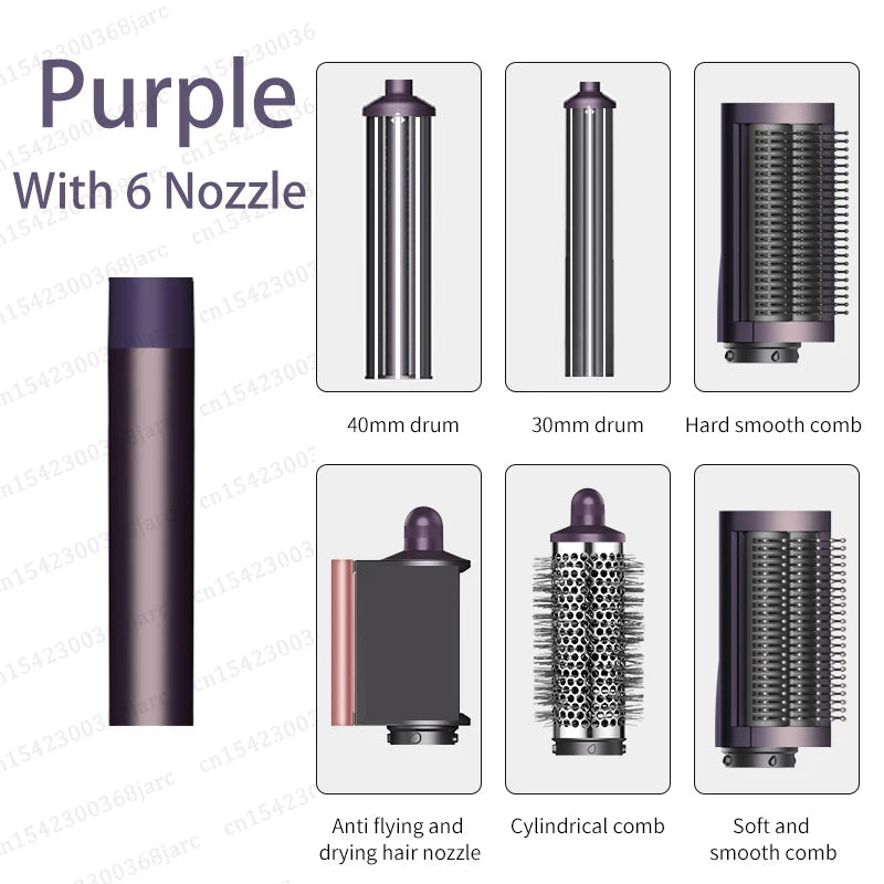 SenCiciMen X9 Multi Hair Styler Curling Iron Hair Hot Air Brush Curling Barrel Hair Dryer Salon Professional Curly Hair Styler Oasis Select 6 in 1 Purple China Mainland EU