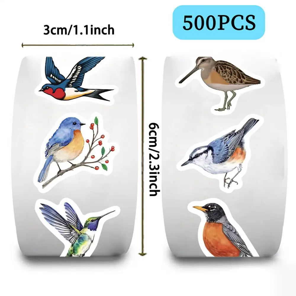 Stickers 500Pcs Cute Colored Birds Cartoon Graffiti Stickers DIY Phone Guitar Laptop Notebook Suitcase Waterproof Stickers Oasis Select 500Pcs