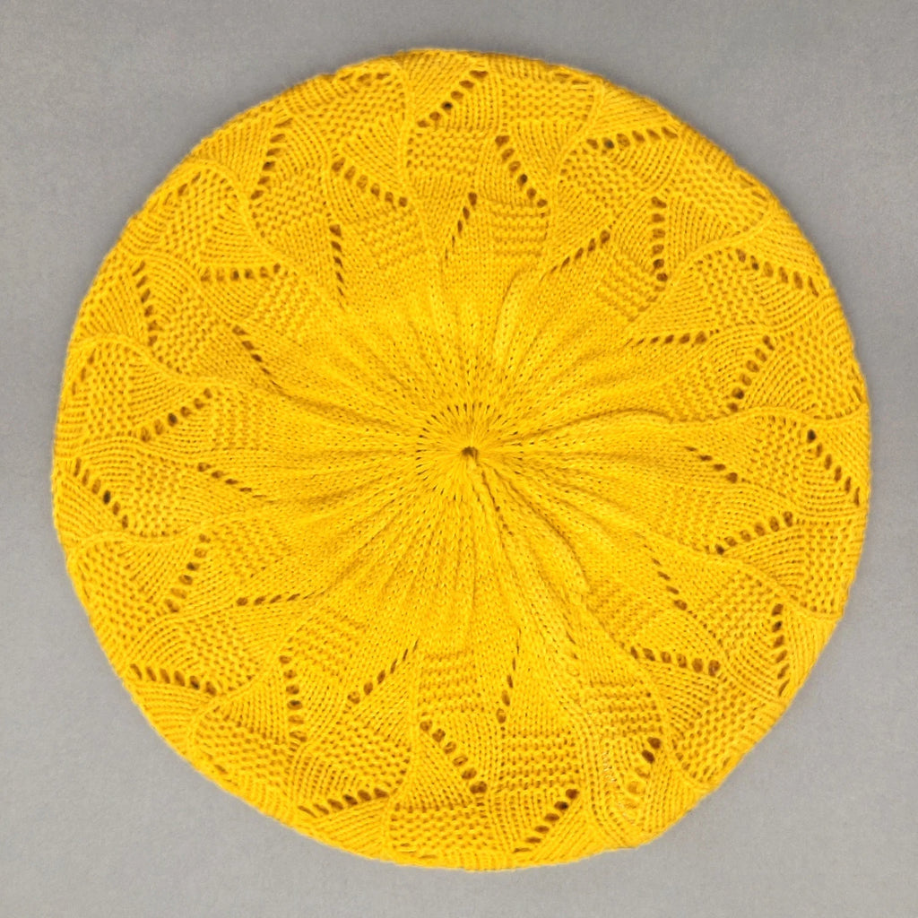 Mesh breathable beret, lightweight and soft artist hat, fresh and artistic bud hat Oasis Select YELLOW