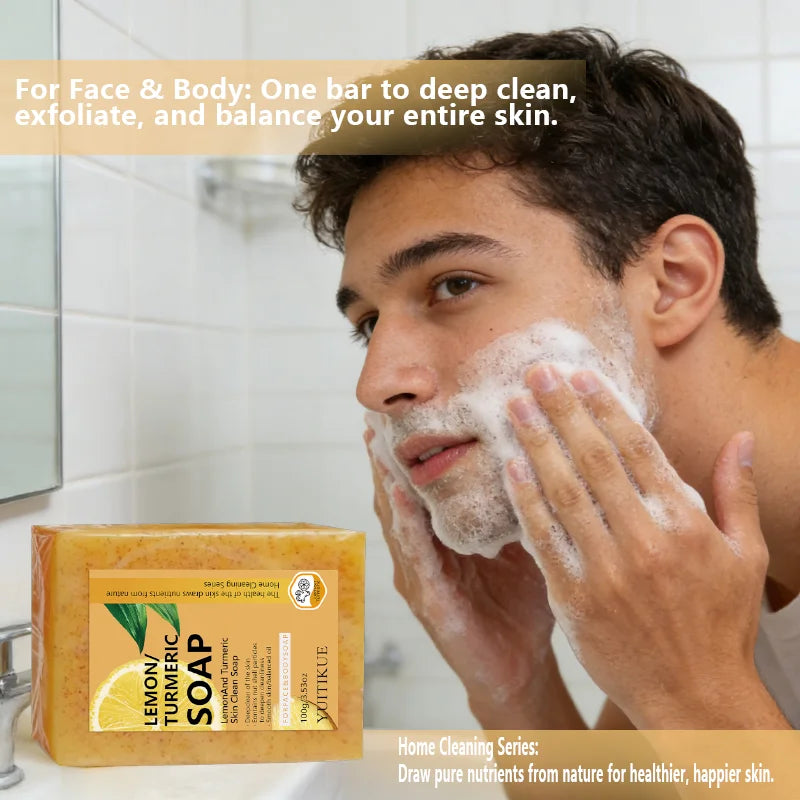 YUITIKUE Lemon Turmeric Glow Soap – Brighten & Exfoliate 100g